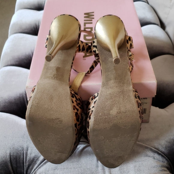 Satin leopard heels - Picture 4 of 5